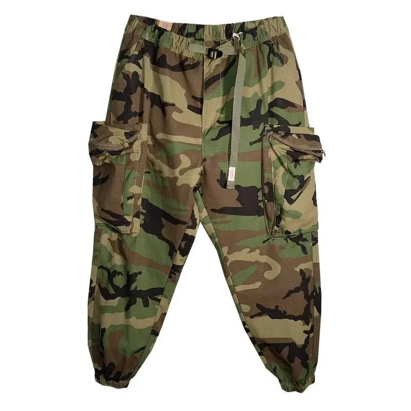 Cargo Pants For Men  2024 Korean style Casual Tightened Nine-point Pants Men's Trendy Multiple pockets Harem Pants