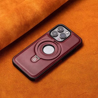 Luxury Leather Magnetic Ring Holder Magsafe Phone Case For iPhone 17 16 15 14 13 Pro Max Plus Wireless Charging Shockproof Cover