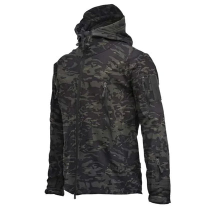 Motorcycle Shark Skin Soft Shell Jackets Men Tactical Windproof Waterproof jacket men Combat Jackets Mens Hooded Bomber Coats