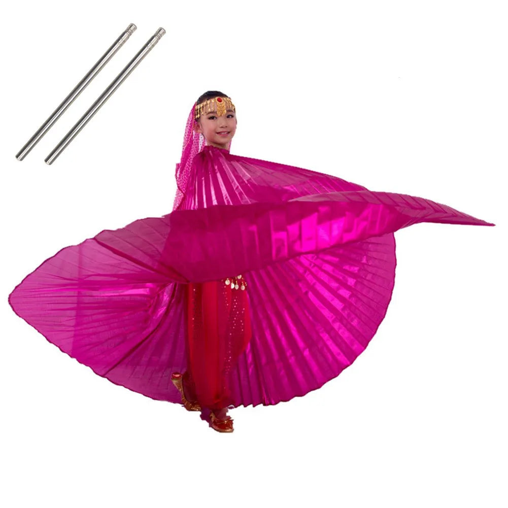 Wings Costumes Kids Belly Dance Dress for Girls Gift Bellydancing Clothes Bollywood Dancewear Children Cosplay Wings with Sticks