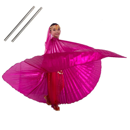 Wings Costumes Kids Belly Dance Dress for Girls Gift Bellydancing Clothes Bollywood Dancewear Children Cosplay Wings with Sticks