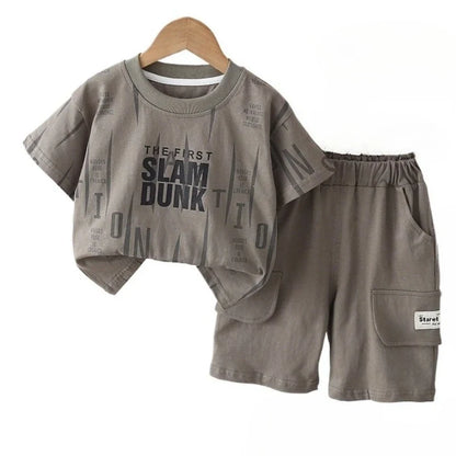 New Summer Baby Boys Clothes Suit Children Girls Letter Short Sleeved T-Shirt Shorts 2Pcs/Sets Infant Clothing Kids Tracksuits