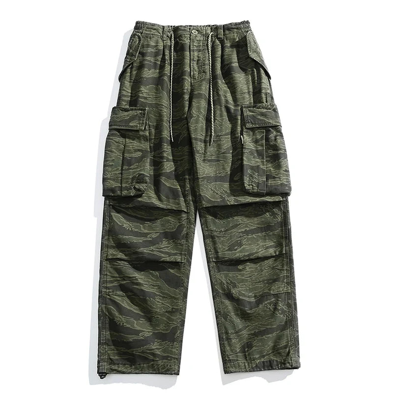 High Quality American Retro Ast Craft Camouflage Cargo Pants For Men Clothing Outdoors Tactical Pants Casual Baggy Trousers Male