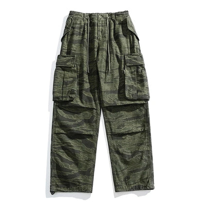 High Quality American Retro Ast Craft Camouflage Cargo Pants For Men Clothing Outdoors Tactical Pants Casual Baggy Trousers Male
