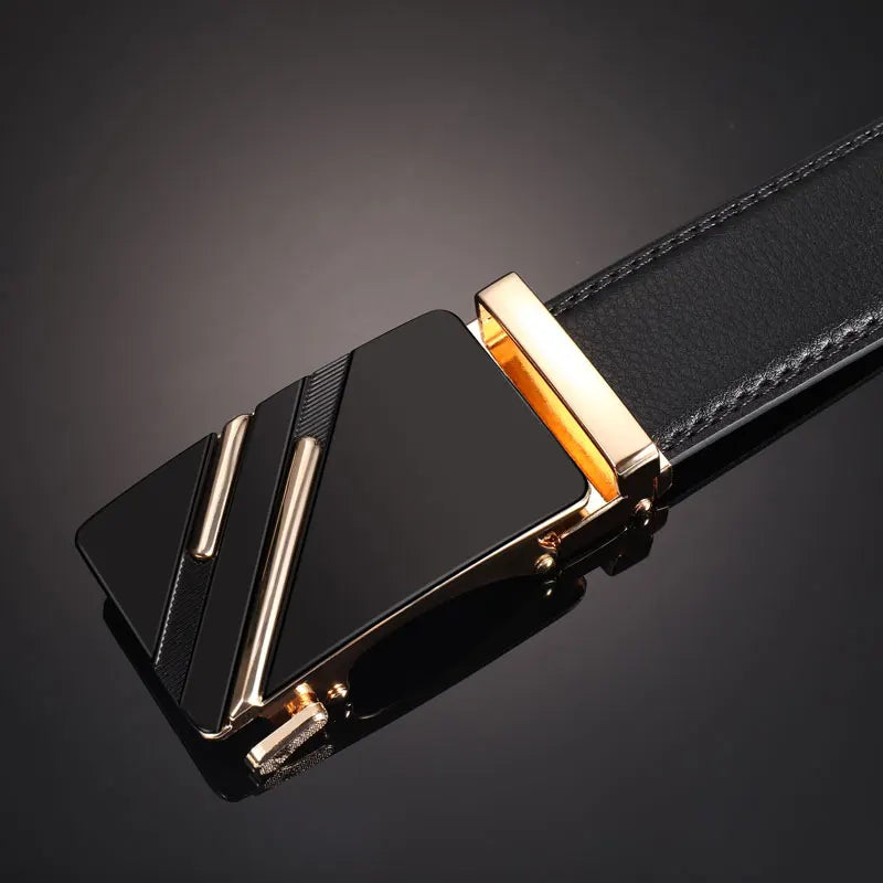 New Men's Belt Automatic Buckle Pants Belt Cowhide Automatic Buckle Formal Business Men's Belt With Suit Belt