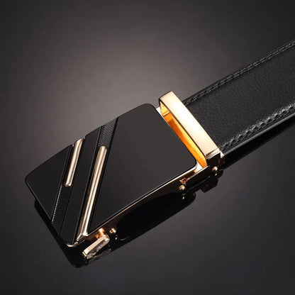 New Men's Belt Automatic Buckle Pants Belt Cowhide Automatic Buckle Formal Business Men's Belt With Suit Belt