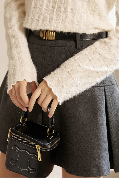 Lace Bottoming Shirt Women Autumn Winter Mock Neck Long Sleeve Knitted Pullover French Warm Inner Top Female MXC58Z0481