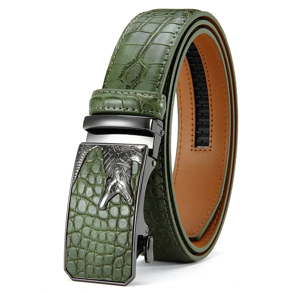 Men's PU Leather Belt Fashion Automatic Buckle Belt for Popular Business High Quality Male Belt Multi Color