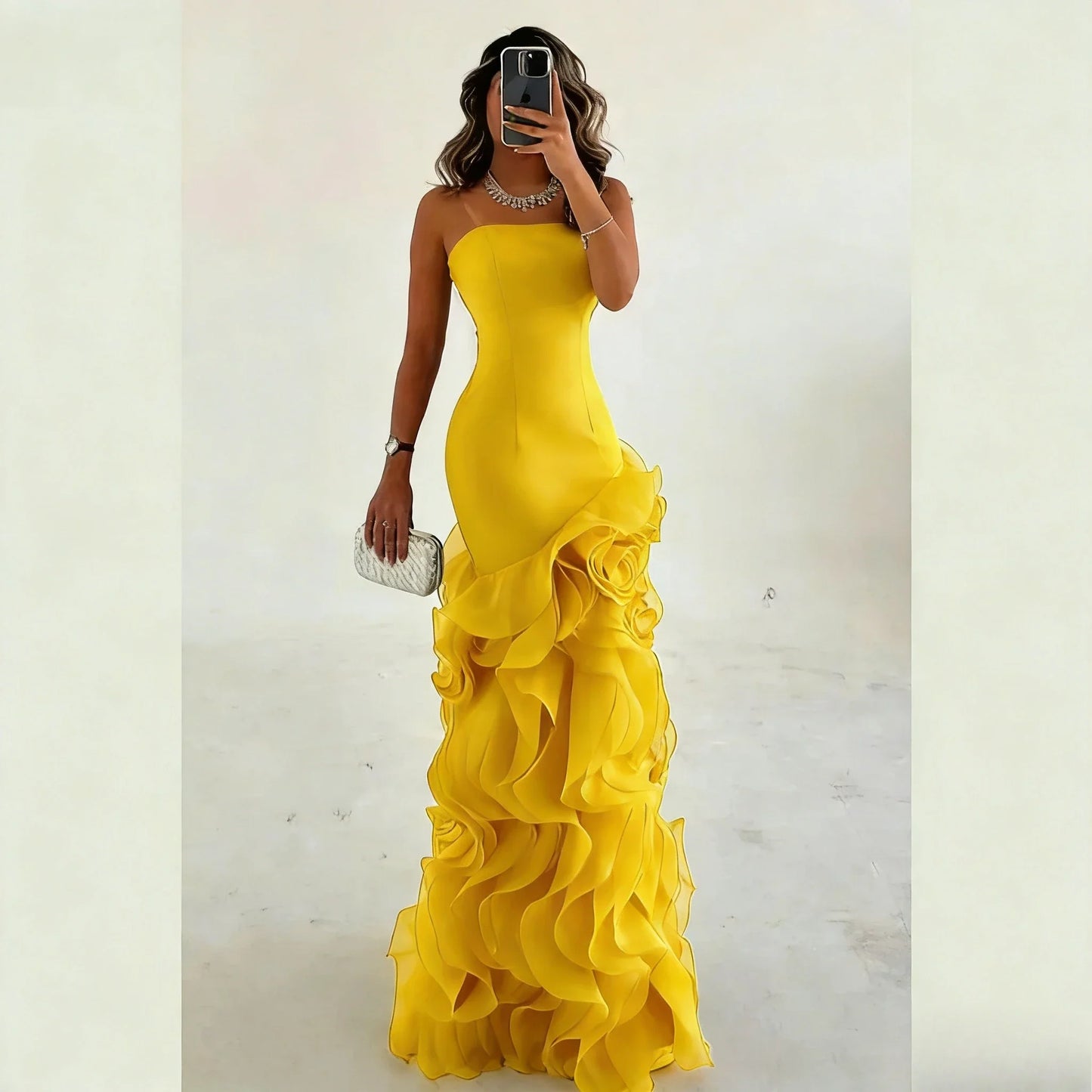 Elegant  Asymmetrical Prom Gown Tiered Layers Party Dress for Women Mermaid Evening Dresses Formal Occasion Dresses Customized
