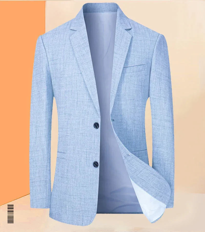 Brand Middle Aged Men Blazers Jacket 2026 Spring Autumn Two Buttons Business Casual Blazer Male Minimalist Mans Clothing