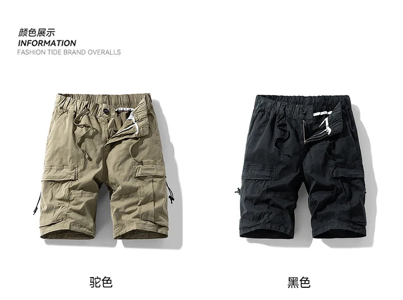 Men Multi Pocket Loose Cargo Pants Men Thin Breathable Casual Outdoor Male Shorts Men Summer Shorts New Trendy Sports Shorts