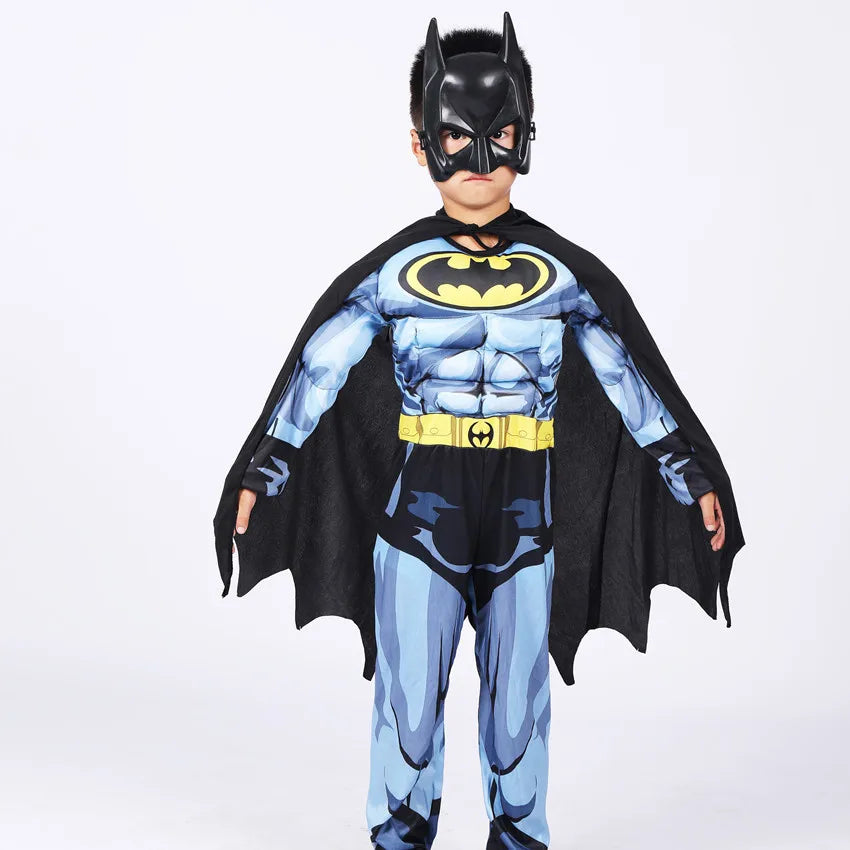 Halloween Children Boys Bat Cosplay Costume Batboy Fancy Black Superhero Cosplay Kids Costume Outfits Comic Masquerade Evening