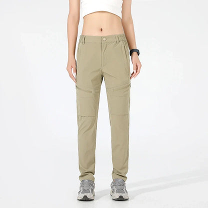Hiking Pants Women 4-Way Stretch Waterproof Summer Cargo Pants Trekking Climbing Camping Outdoor Sports Mountain Trousers