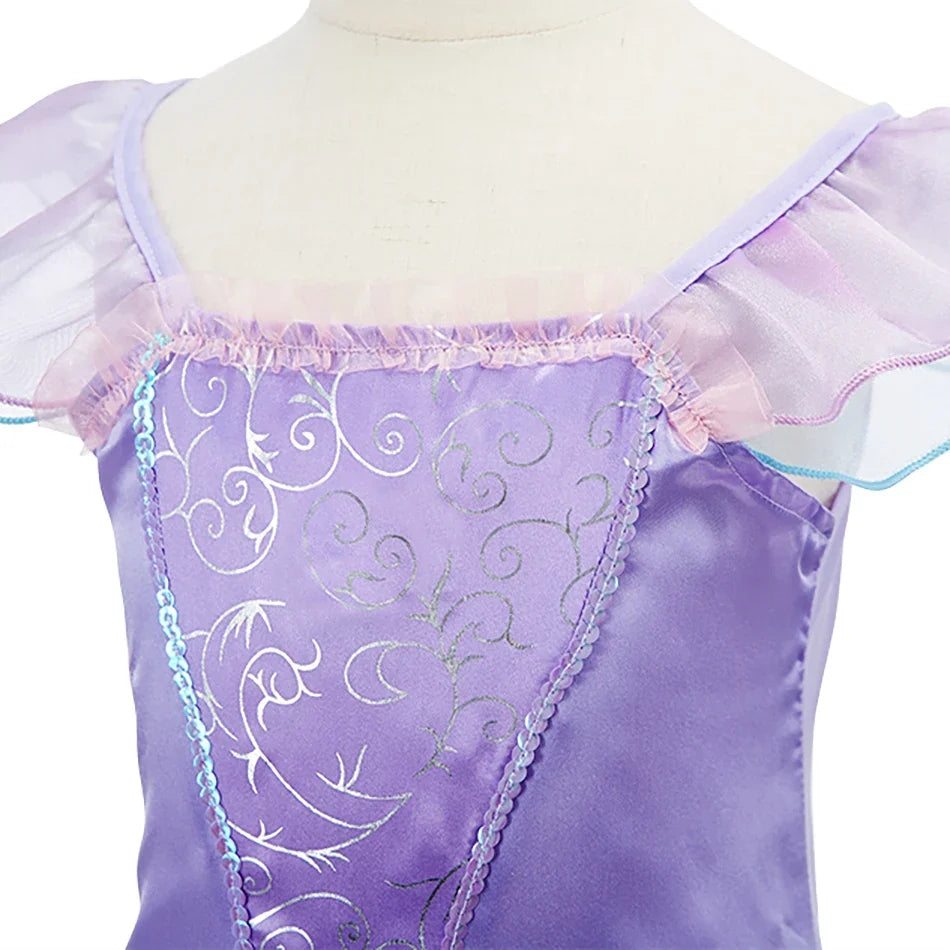 Children Snow White Cinderella Aurora Anna Elsa Costume Girl Cosplay Dress Kids Encanto Mirabel Little Mermaid Halloween Clothes