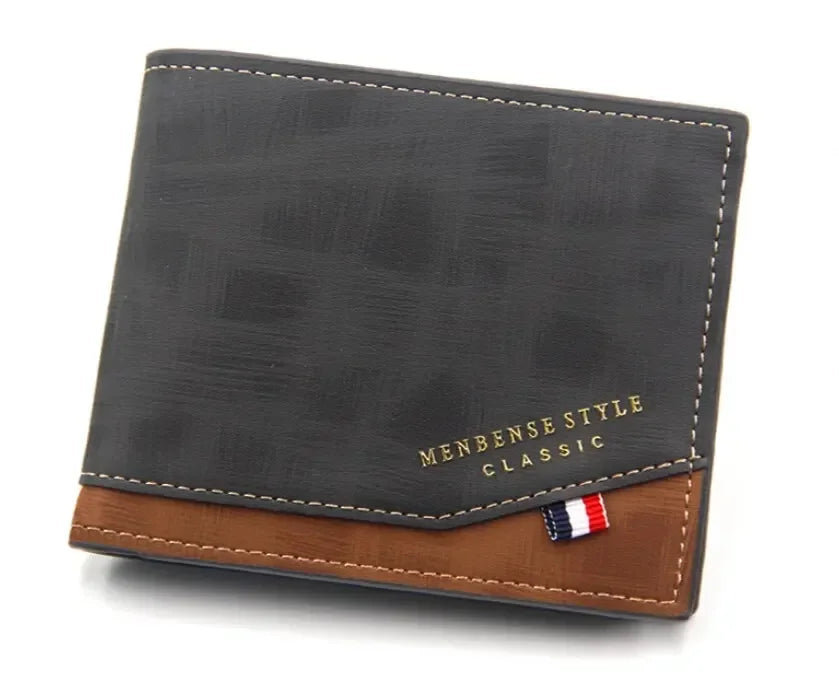 Portefeuilles courts pour hommes Givrés Grande capacité Portefeuille en cuir Multi-fentes Porte-monnaie Porte-photo Petits portefeuilles pour hommes cartera hombre