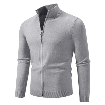 Men's Knit Zipper SweaterCoats Slim Fit Sweaters Stand Collar Fall Winter Cardigan Sweater Jumper Warm Streetwear