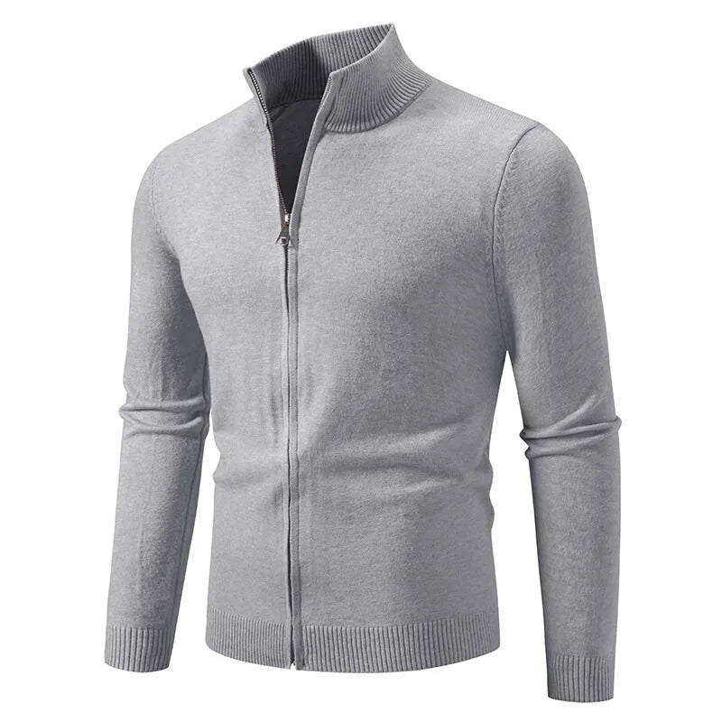 Men's Zipper SweatCoats Casual Cardigan Sweaters Stand Cold Blouse Knitwear Winter Outdoor Jumper Warm Streetwear