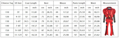 2026 Movie Descendant Red Role Playing Costume 3PCS Suit Coat+Dress+Flared Pants Halloween Girls The Rising of Red Clothing Set