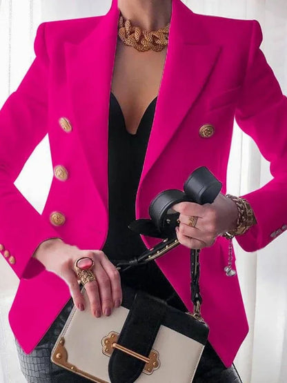 Women's Korean Fashion Long Sleeve Blazer Casual Loose Office Coat Spring Autumn Versatile New Clothing