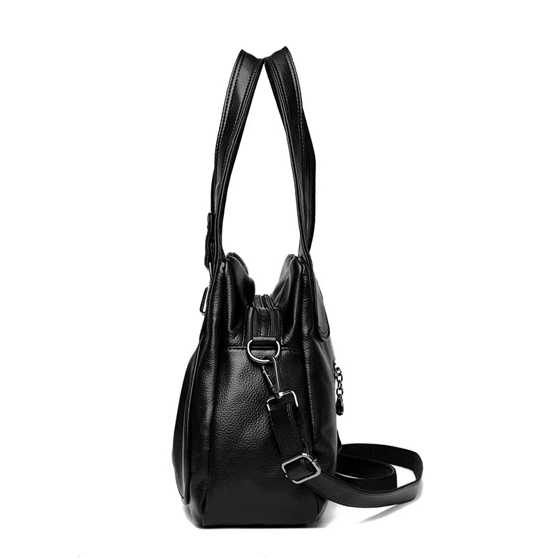 100% Genuine Leather Women Handbag Fashion Girls Top-Handle Bucket Bag Soft Cowhide Female Shoulder Bags Women Crossbody Bag Sac