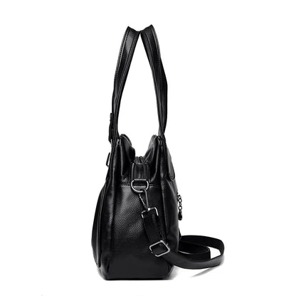 100% Genuine Leather Women Handbag Fashion Girls Top-Handle Bucket Bag Soft Cowhide Female Shoulder Bags Women Crossbody Bag Sac