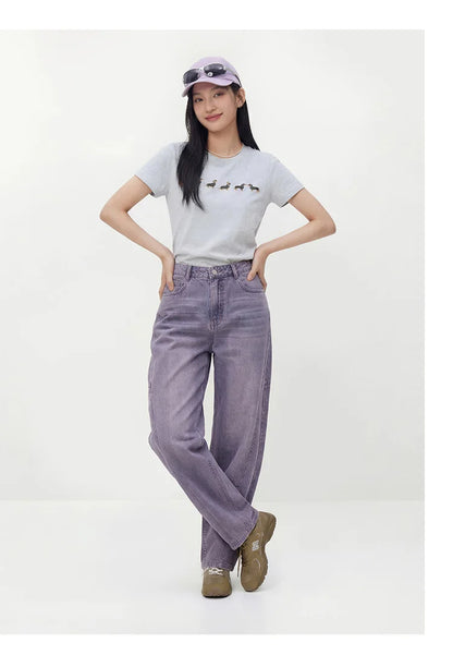 Semir Women Pants Denim Cotton Vintage Distressed Slit Wide Leg Curved Street Style Fashion Cool 2026 Summer Casual Wear Top