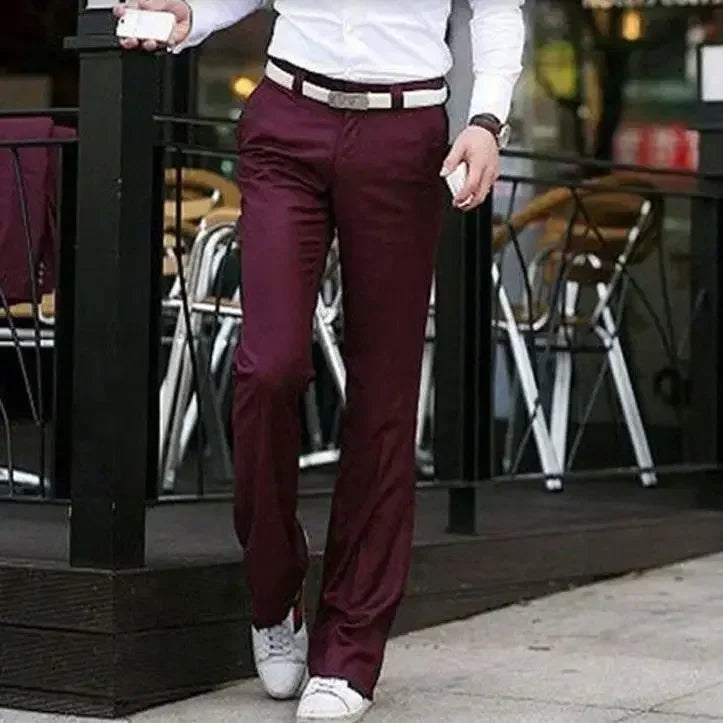 Brown Plus Big Size Male Suit Trousers Straight Men's Summer Pants Up Elegant 2025 Korean Style Clothes Classic Reviews Many