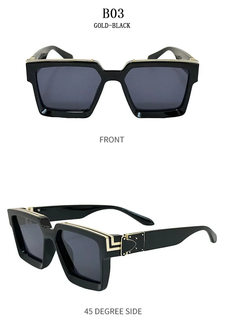 Millionaire Square Sunglasses For Men Retro Sunscreen Sunglasses Women Trendy And Fashionable Vintage Fashion Glasses Zonnebril