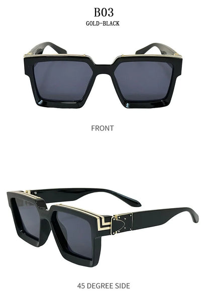 Millionaire Square Sunglasses For Men Retro Sunscreen Sunglasses Women Trendy And Fashionable Vintage Fashion Glasses Zonnebril