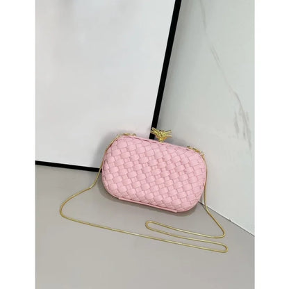 Elegant Box Shaped Dinner Clutch Crossbody Bag for Women Fashionable Chain Strap Handbag Retro Style Leather Handbag