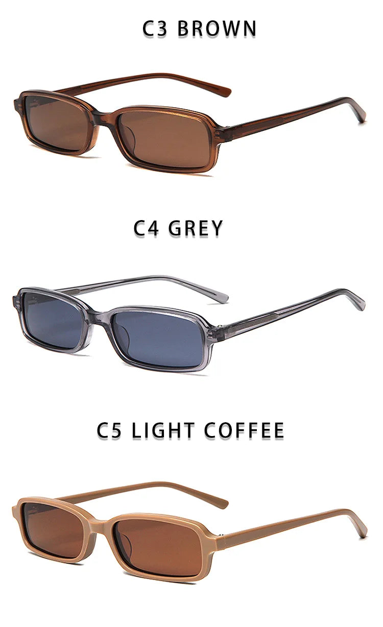 2025 Summer Rectangle Acetate Frame Personality Men Polarized Sunglasses Fashion Women Sun Glasses Support Prescription Lenses