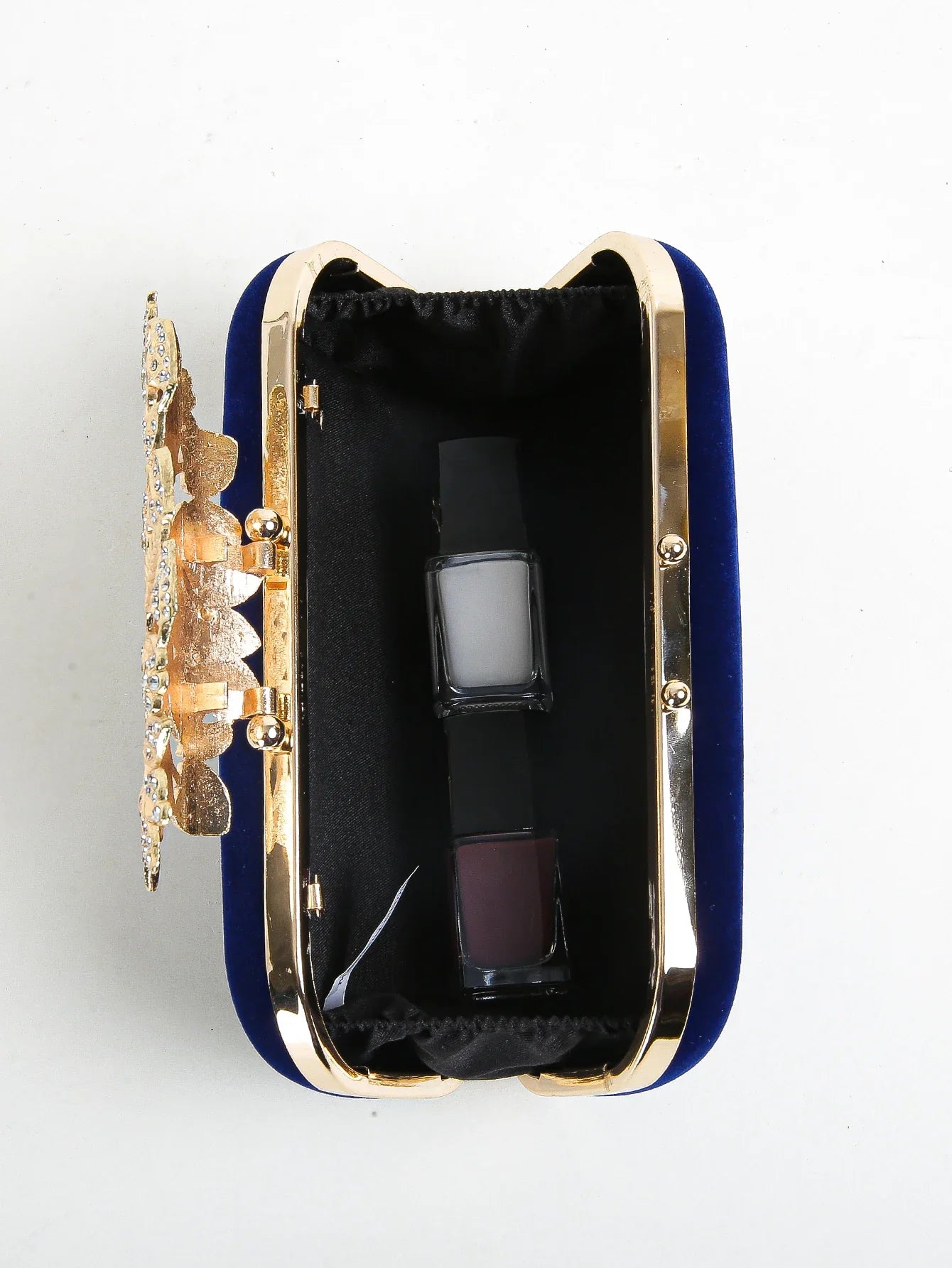 Rhinestone Clutch Bag with Crystal Floral Clasp Women Evening Handbag Formal Party Purse
