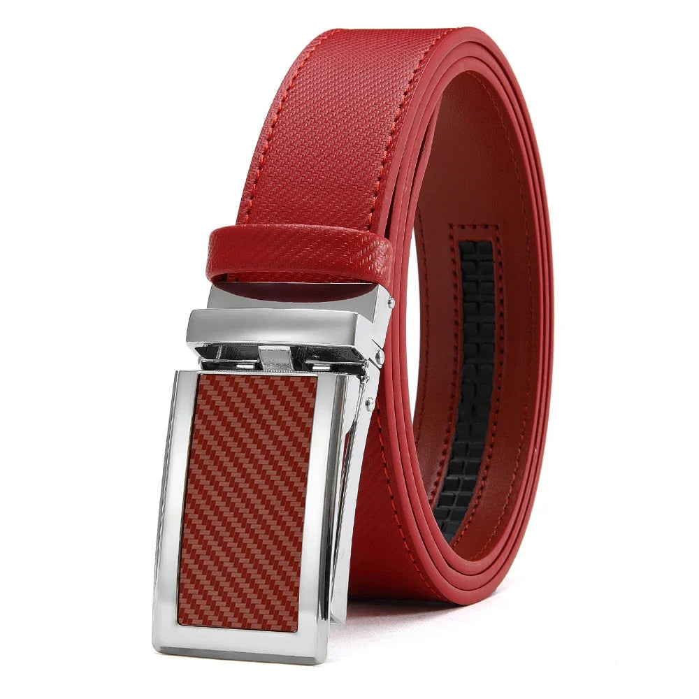 Men Belt Genuine Leather High Quality Buckle Jeans Cowskin Casual Belts Business Cowboy Male Automatic Buckle Belt 115cm 125cm