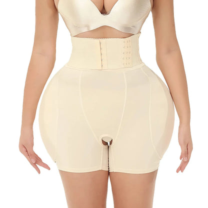 Women Hip Padded Shorts High Waist With Hook Tummy Control Panties Sexy Fake Ass Butt Lifter Booty Enhancer Big Buttocks Brief