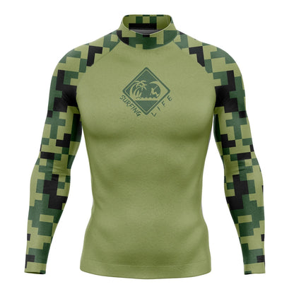 Men's Long Sleeve Snorkeling Surfing Shirt Rashguard Diving UV Protection Beach Sunwear Swimwear UPF Gym Clothes