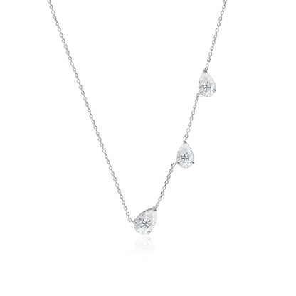 East West 9cttw Pear Cut Moissanite Necklace for Women 925 Sterling Silver Waterdrop Diamond Neckchain Wedding Party Jewelry GRA