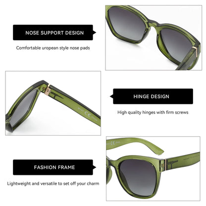 Fashion Original Thick Butterfly Frame Polarized Sunglasses for Women Chunky Uv400 Protection Shade Cat Eye Sun Glasses