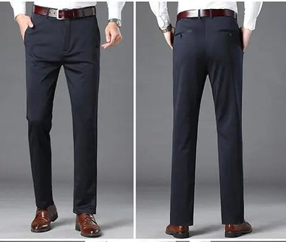 Fashion Men Business Suit Pants Korean Spring Summer Streetwear Male Clothes New Office Casual Solid Loose Straight Trousers 40