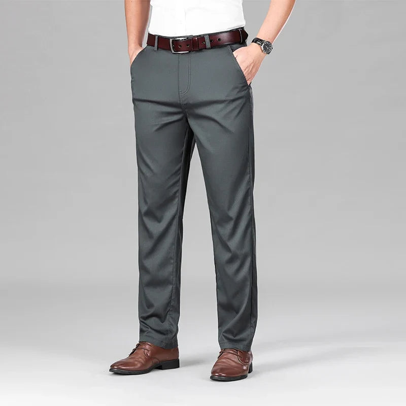 2024 Summer New Men's Business Thin Straight Casual Pants Classic Style cotton Stylish Stretch Luxury Trousers Male Brand