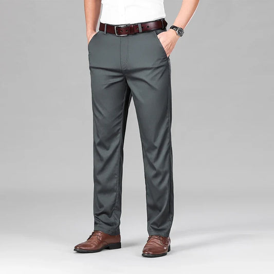 2024 Summer New Men's Business Thin Straight Casual Pants Classic Style cotton Stylish Stretch Luxury Trousers Male Brand