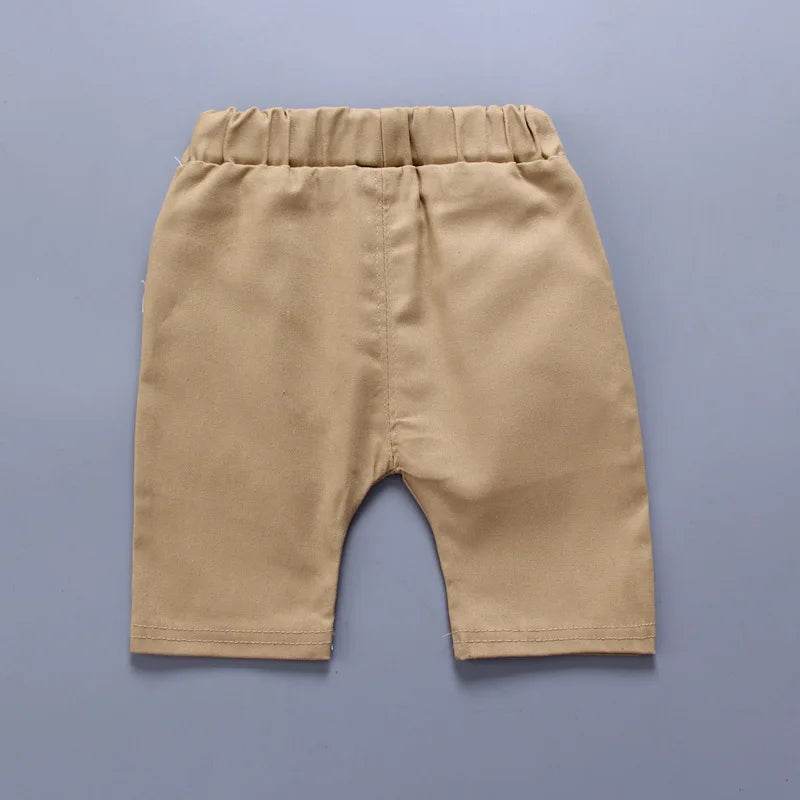 Summer Baby Boys Clothes Suit Toddler Kids Jumpsuit Boys Suspender Denim Shorts&Tshirt 2 pcs Sets Children Clothes Elastic Jeans