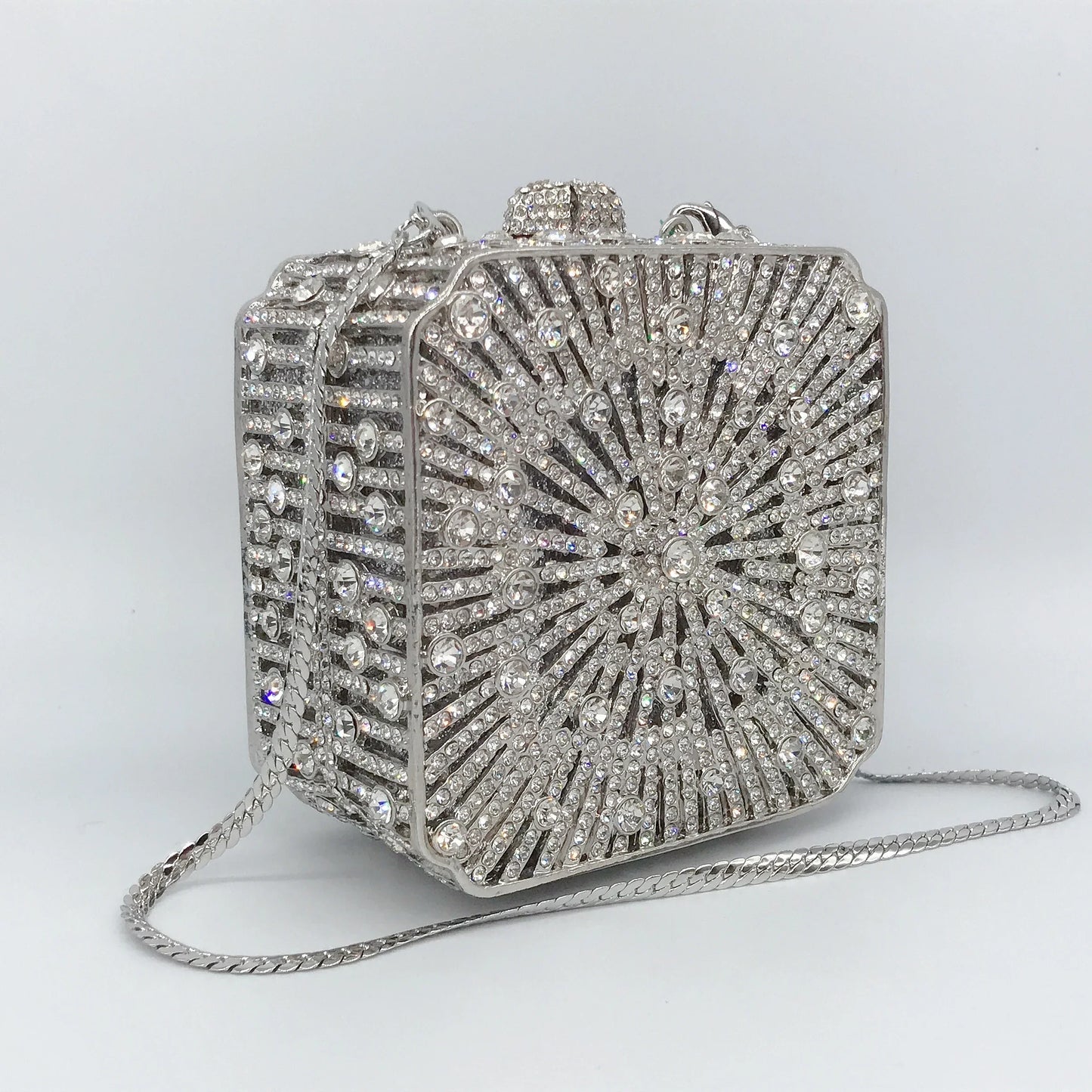 New Rhinestone Clutch Purse Women Elegant Wedding Party Bride Bag Prom Evening Handbag Sparkly Crystal Diamond Birthday Gift