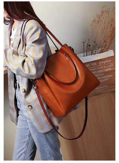 Women's Natural Cow Genuine Leather Handbags Female Natural Cowhide Crossbody Bag Ladies Multiple Large Capacity Shoulder Bags