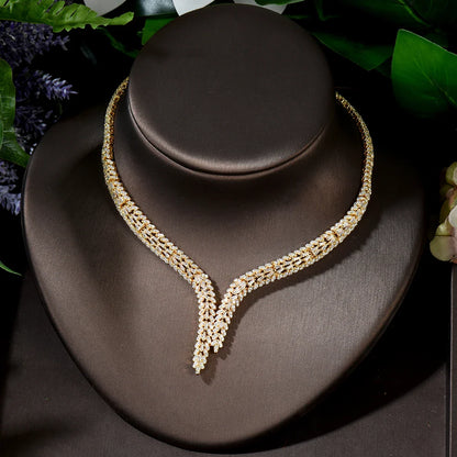 4pcs Bridal Zirconia Full Jewelry Sets For Women Party, Luxury Dubai Nigeria CZ Crystal Wedding Jewelry Sets