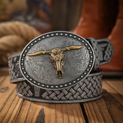 Vintage Meets Fashion! PU Alloy Buckle Belt, Suitable for Both Men and Women, to Create a Personalized Western Style