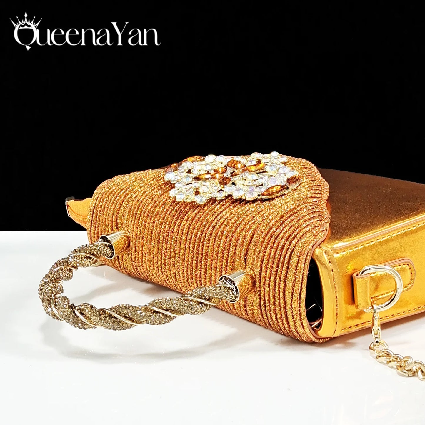 Hot Selling INS Pointed-Toe Luxury Style Women High Heels Sandal With Bag Set Orange Color for Wedding Party