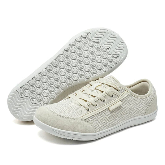 Unisex Barefoot Shoes Wide Toe Minimalist Zero Drop Walking Sneakers Lace-Up Outdoor Lightweight Casual Shoes