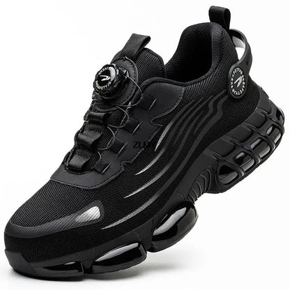 Rotary Button Safety Shoes Men Steel Toe Sneakers Puncture Proof Work Safety Boots Air Cushion Sport Work Shoes Anti-smash Boots