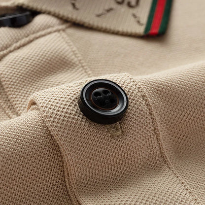 2025 New Summer Men's Business Leisure High end Fashion Boutique Embroidery Original Design Top Short sleeved Polo Shirt