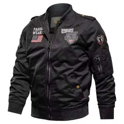 Men's Tactical Motorcycle Riding Jacket Military SWAT Combat Army Pilot Windbreaker Autumn Multi-Pocket Cargo Coat Outdoor Biker